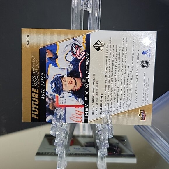 2022-23 SP Authentic #FWAP-TF Trey Fix-Wolansky Future Watch Auto Patch #/100 - Picture 4 of 11